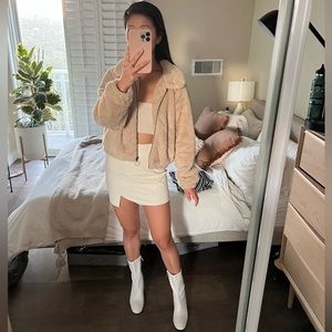 Fuzzy beige jacket size XS/S